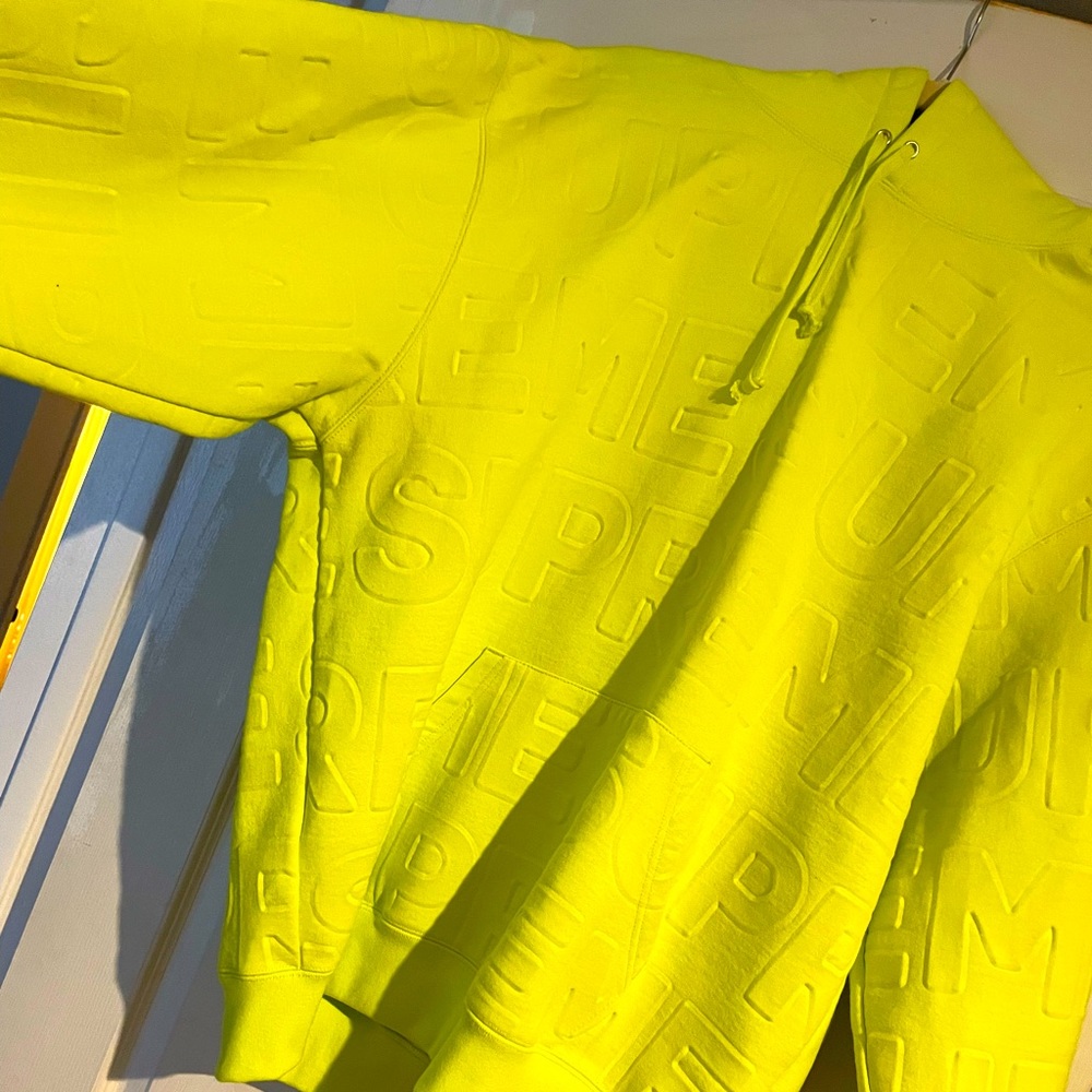 Neon yellow supreme hoodie